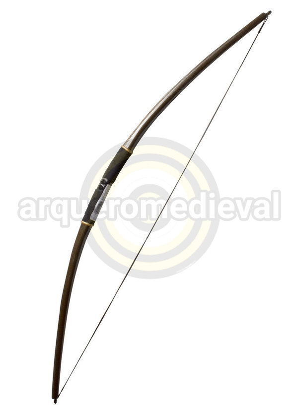 Arco LARP 26 Ibs, 120cm marrón-dorado, con cinta de agarre, incluye cuerda de Dacron