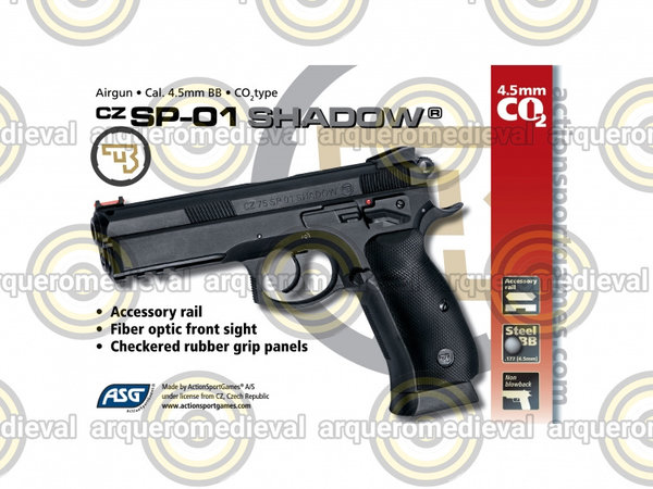 Pistola CO2 CZ SP01 SHADOW 4.5mm BBs 3J