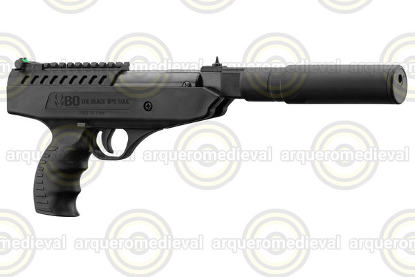 Pistola BlackOps Langley Silencer 4.5mm 12Joules